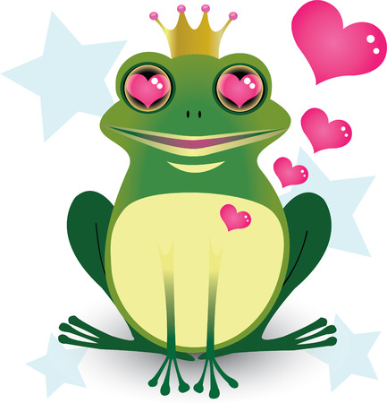 Frog King in Loveのイラスト素材