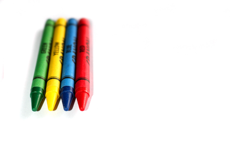 set of 4 colored crayons to drawの写真素材