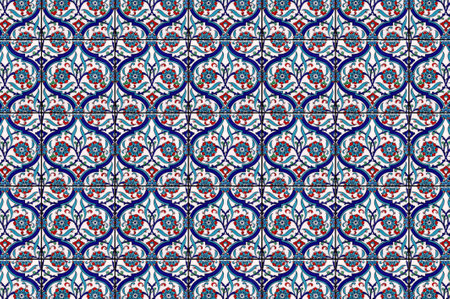 Ottoman Iznik tiles for mosque and historical buildings and wallsの写真素材
