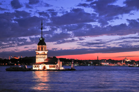 Evening view of the Maiden's Tower.の写真素材