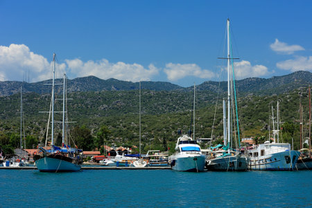 beautiful sea coast of the Gocek, near the marmaris city turkeyの写真素材