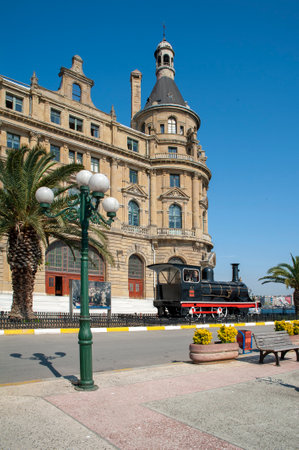 View of the old haydarpasha train station in istanbul, turkeyの写真素材
