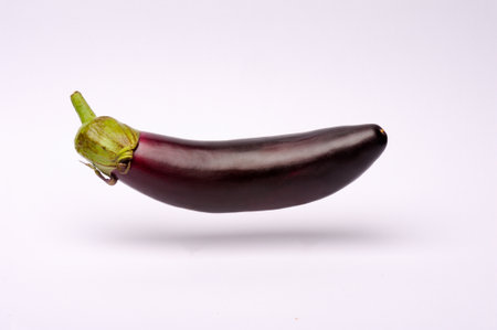 Eggplant isolated on a white background. Fresh eggplant.の写真素材
