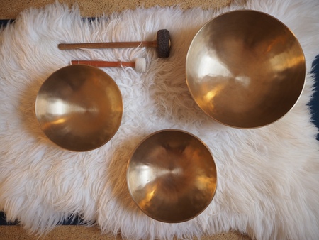 Tibetan singing bowls, sound of healing, meditation and relax, sound bath.
