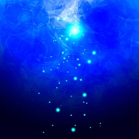 Watercolor water background. Vector illustration. Special fantasy underwater effect with lights and sparks.のイラスト素材