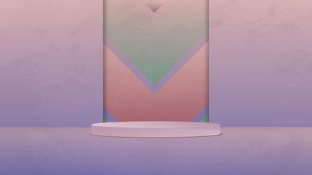 Cylinder podium in empty scene. Podium, layout, stage pedestal or platform.のイラスト素材