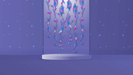 Minimal scene with podium for kids or baby product, present background.のイラスト素材