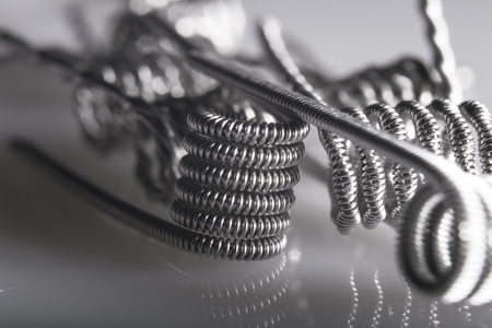 Alien Clapton coils example for vaping with electronic cigarette, e cig, ecigarette.の写真素材