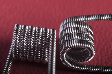 Alien Clapton coils example for vaping with electronic cigarette, e cig, ecigarette.の写真素材