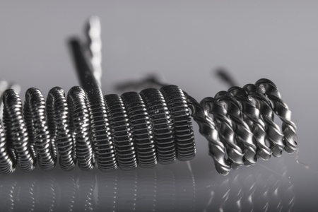 Alien Clapton coils example for vaping with electronic cigarette, e cig, ecigarette.の写真素材