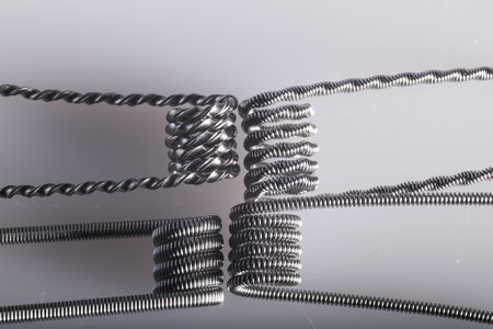 Alien Clapton coils example for vaping with electronic cigarette, e cig, ecigarette.の写真素材