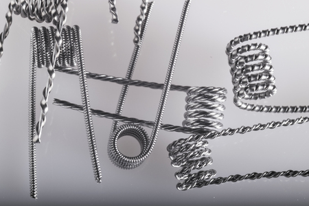 Alien Clapton coils example for vaping with electronic cigarette, e cig, ecigarette.の写真素材