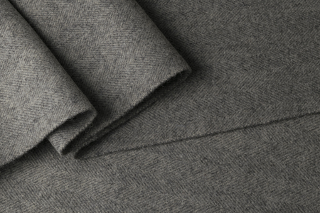 Gray wool fabric, textile with patterns backgroundの写真素材