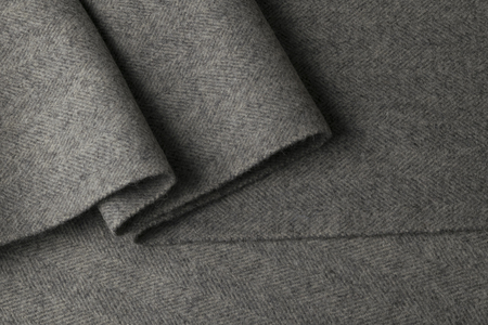 Gray wool fabric, textile with patterns backgroundの写真素材