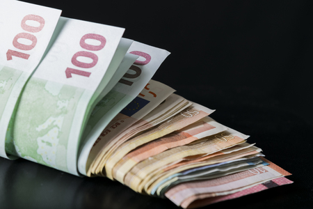 money background of euro currency colorful cash moneyの写真素材