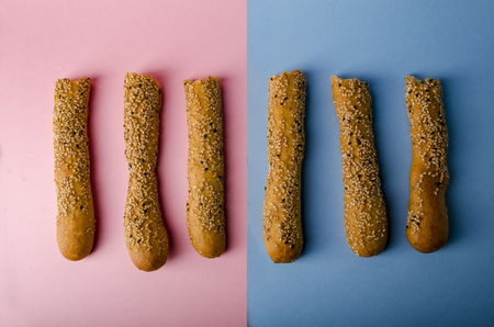 minimal concept of isolated traditional snacks in the middle east. baked pastry food with sesame...
