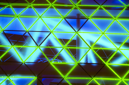 Eindhoven, Netherlands - november 16 2017, the blob at the 18 septemberplein during Glow Festival. Glow 2017 is the light and art festival of Eindhoven with light projections.のeditorial素材