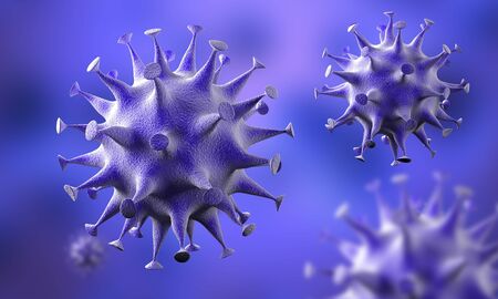 coronavirus cells outbreak, epidemic of coronavirus disease 2019-2020. COVID-19, caused by the SARS-CoV-2 virus. 3d renderingの写真素材