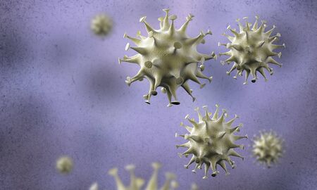 coronavirus cells outbreak, epidemic of coronavirus disease 2019-2020. COVID-19, caused by the SARS-CoV-2 virus. 3d renderingの写真素材