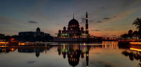 Putra Mosque in one of the few pink mosque in the world located at Putrajaya Federal Territory of Malaysia.のeditorial素材