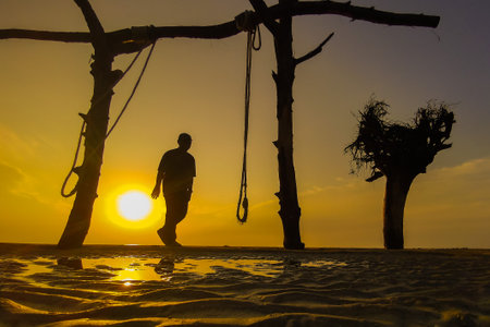 Sunrise at beachの写真素材