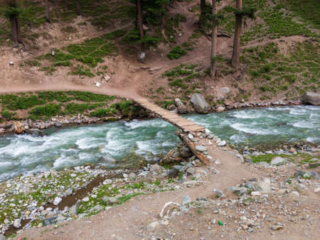 Picnic spot in the tourist attraction area of bluewater kalam valley swat Pakistanの写真素材