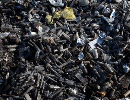 Laboratory wastage martial in dumping siteの写真素材