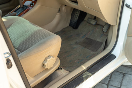 Driver seat sitting posture adjustment knobの写真素材