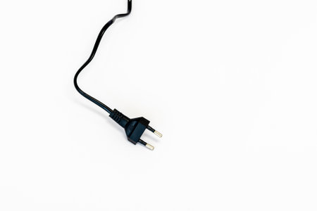 Two prong power plug switch on white isolated backgroundの写真素材