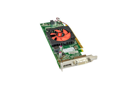 Computer graphics card selective focus on the DVI connector isolated on white background: Swat, Pakistan - May 26, 2023.のeditorial素材