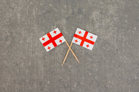 Two Georgian Toothpicks Flags Crossedの写真素材