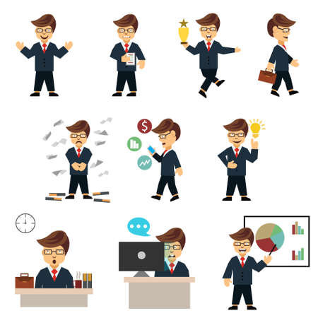 set of business people icons illustrationのイラスト素材