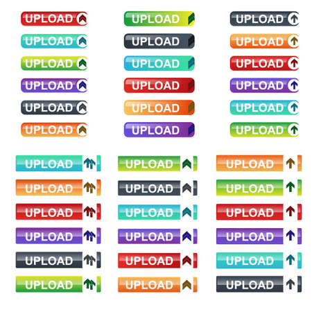 set of upload and download buttonsのイラスト素材