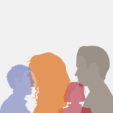 Illustration of family, mother, father and son. Vector illustrationのイラスト素材
