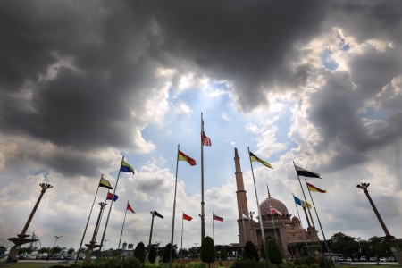 Entire nation proudly waved on gloomy days.の素材