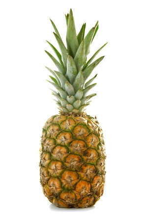 Fresh pineapple on a white backgroundの写真素材