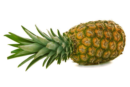 Fresh pineapple on a white backgroundの写真素材