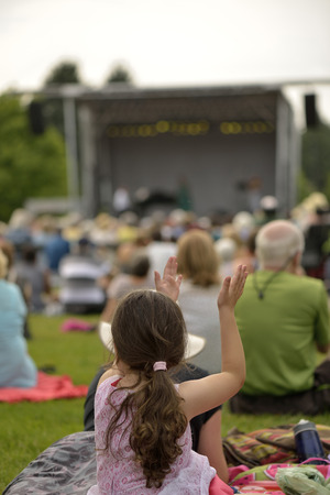 Free outdoor concert on grassの写真素材