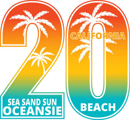 Los Angeles California graphic tee vector designのイラスト素材