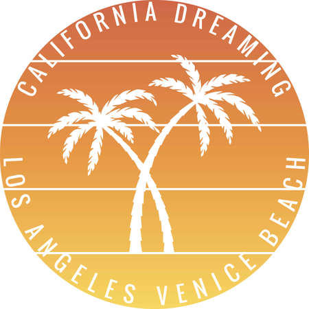 California Palms Beach Endless Summer Slogan For T-shirt Design Vectorのイラスト素材