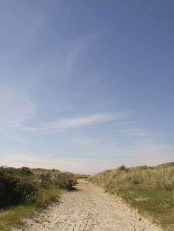 Dirtroad on Schiermonnikoog, Hollandの写真素材