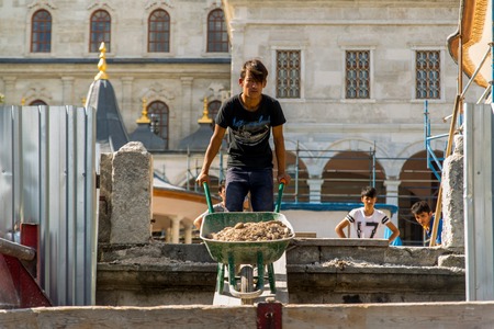 Man working in restoration in Turkey
