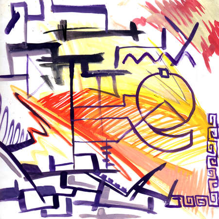 Colorful Artistic Abstract Aquarelle Poster background. Retro painted Ink Art. Craft Dirty Texture Artwork. Creative Soft Ink Banner. Aquarelle Dye Banner Art. Retro African Painting Dye Arts.の写真素材