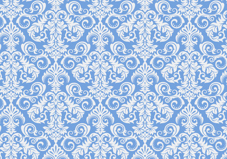 Damask seamless pattern background. Classical luxury old fashioned damascus ornament, royal victorian texture for wallpapers, textile, wrapping. Exquisite floral baroque template design.の写真素材