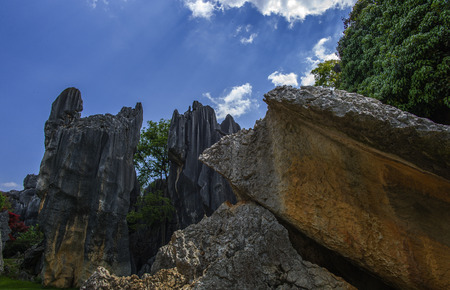 China's Yunnan Province, Kunming City, Shilin County, Yunnan Stone Forest World Geopark, Karst wondersの写真素材