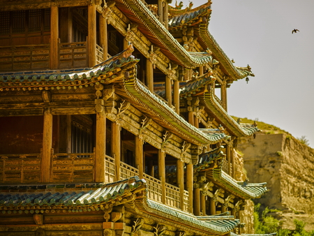 China's Shanxi Province, Datong, the world cultural heritage Yungang Grottoesのeditorial素材
