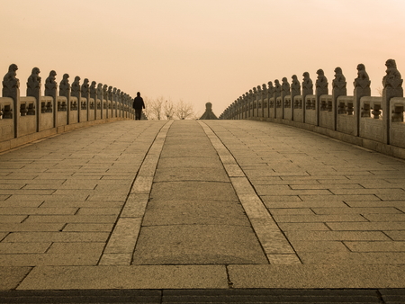 Beijing city China, Yudai bridge sceneryの写真素材