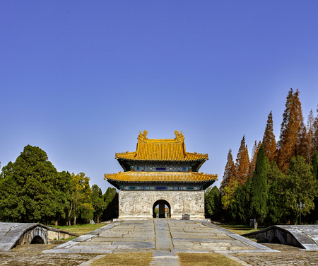 China's Hubei Province, Jingmen City, Zhongxiang City, the world cultural heritage obviously Mausoleumのeditorial素材