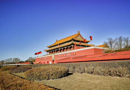 Tiananmen tower, Beijing, Chinaのeditorial素材