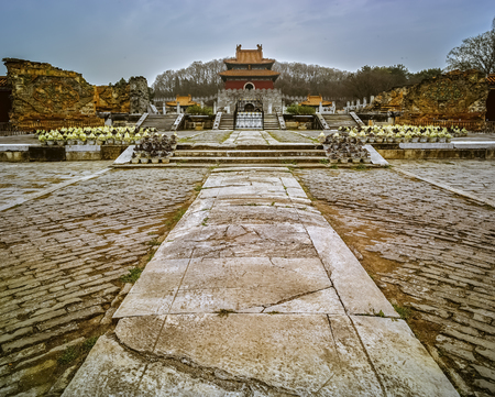 China's Hubei Province, Jingmen City, Zhongxiang City, the world cultural heritage obviously Mausoleumのeditorial素材
